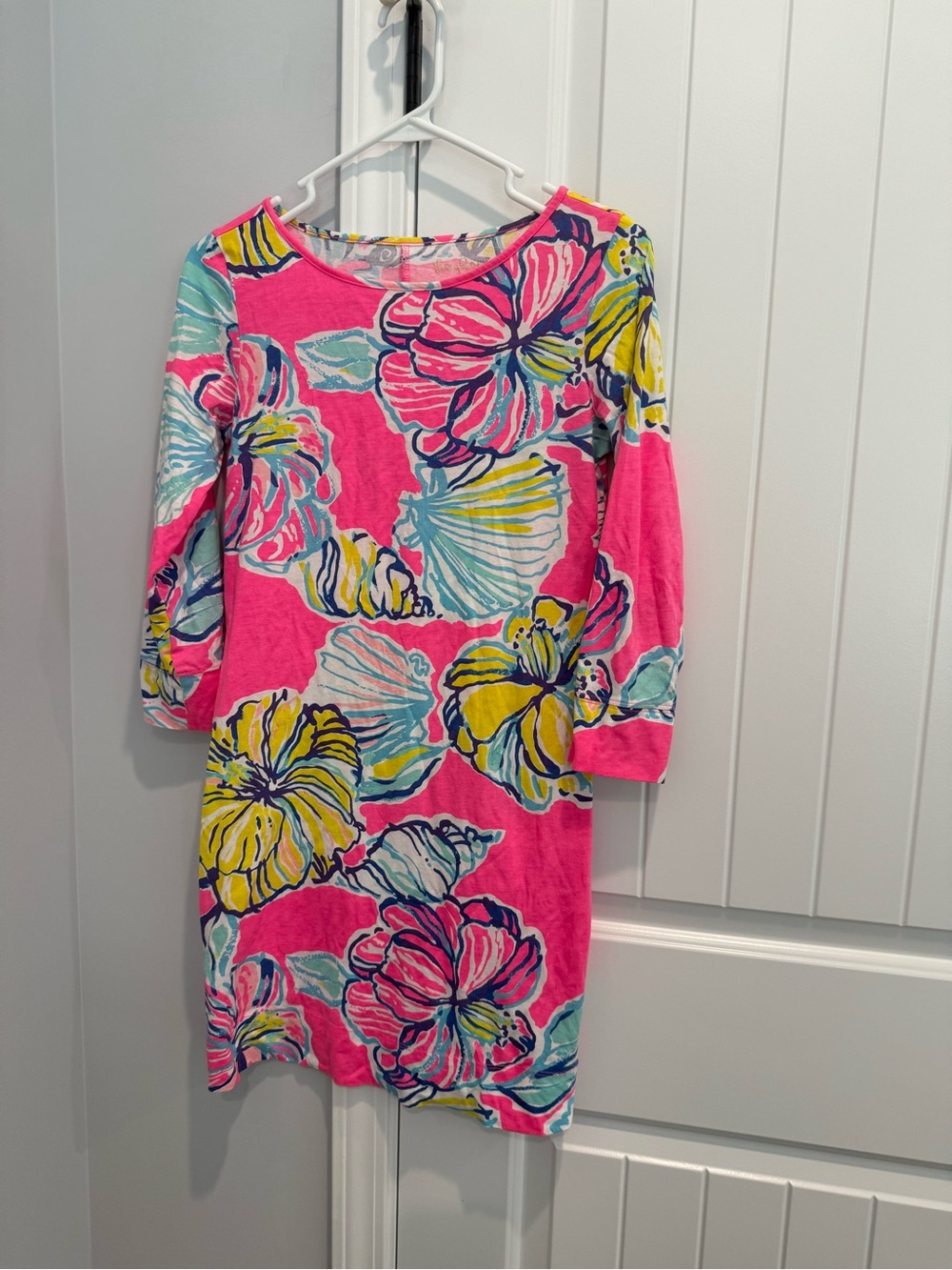 Lilly Pulitzer Pink Floral Mini Dress with Yellow & Aqua Accents